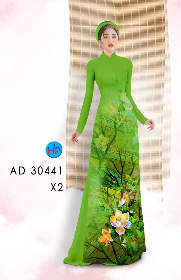 Vải Áo Dài Hoa In 3D AD 30441 6